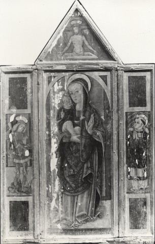 Anonimo — Alemanno Pietro - sec. XV - Madonna con Bambino; San Michele Arcangelo; Santo Stefano; Cristo in pietà — insieme